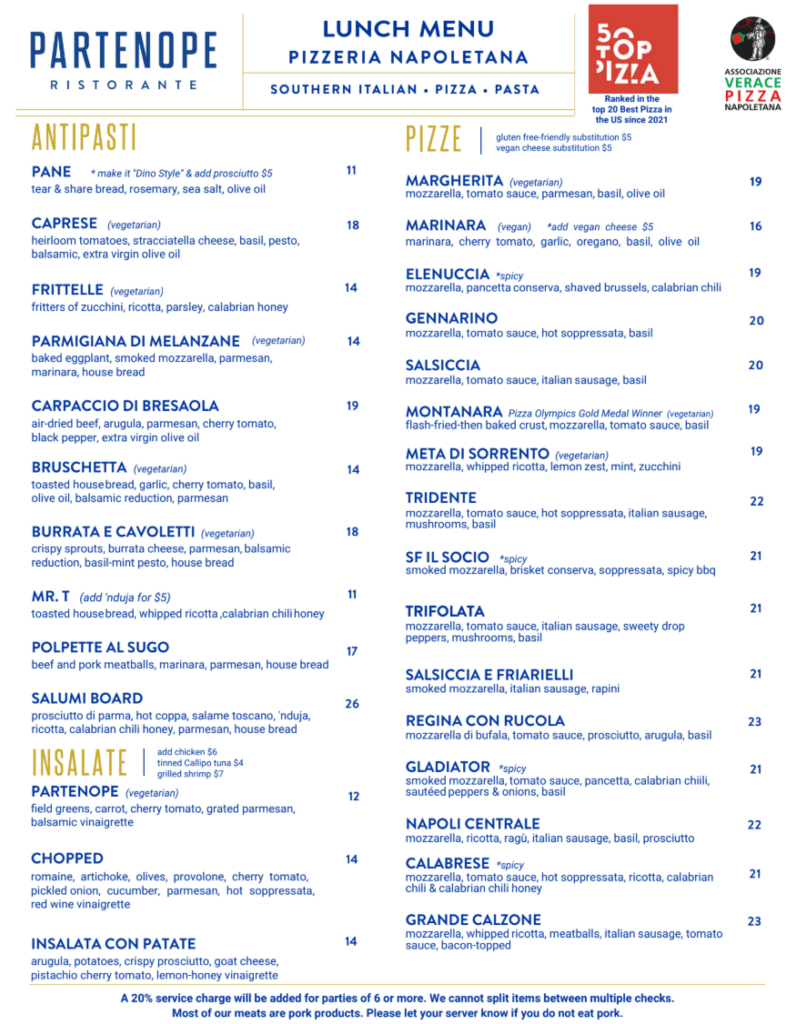 Dallas Lunch Menu pg1 Dallas Lunch Menu pg1